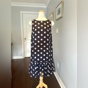 TOMMY HILFIGER Sleeveless Polka Dot Ruffle Hem Shift Dress - Size 6